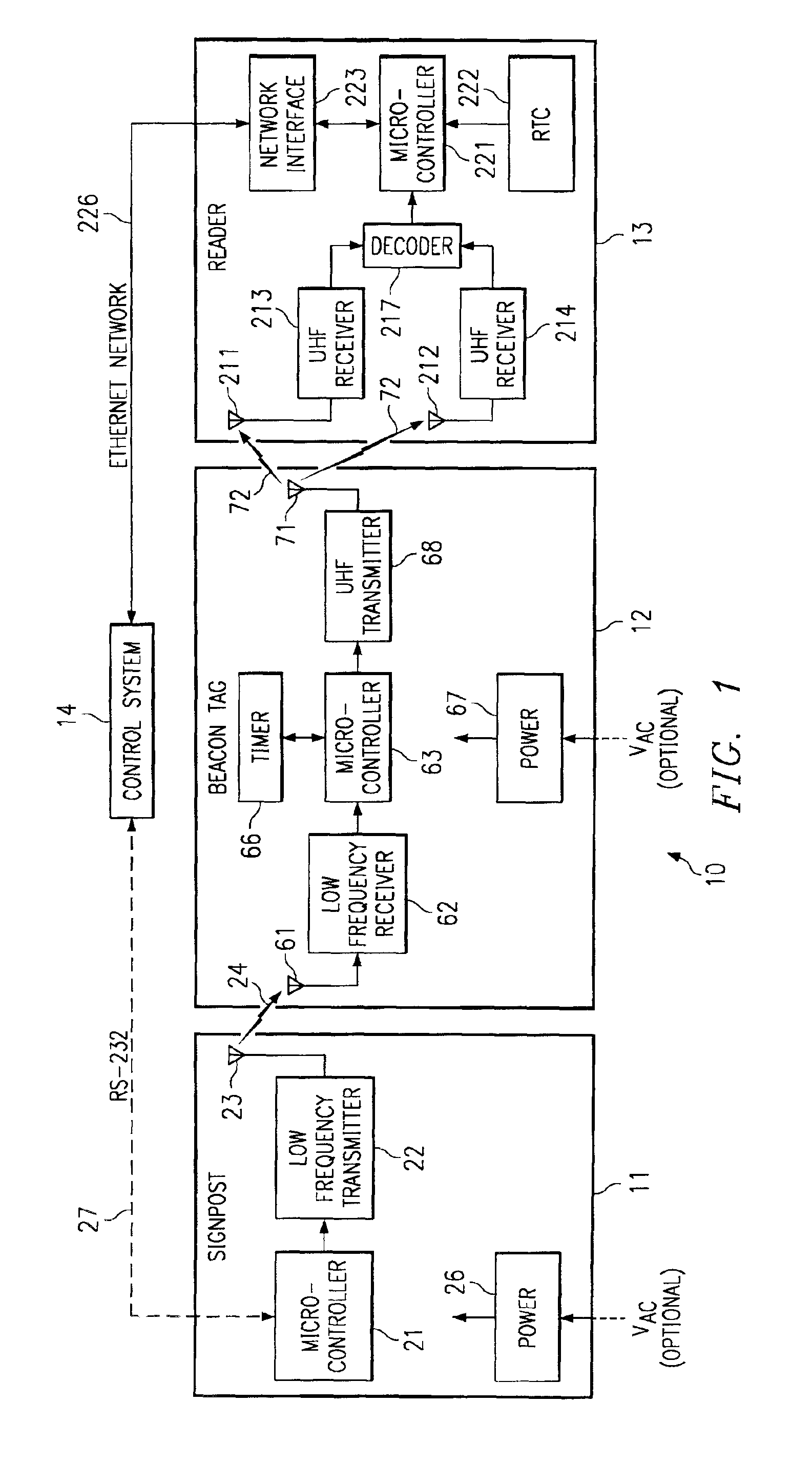 Method and apparatus for varying signals transmitted by a tag