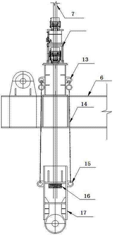 Hoisting device and hoisting method used for aerial posture adjusting and positioning of steel box arch rib