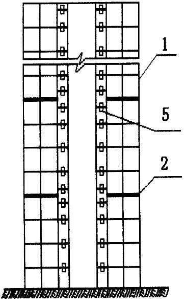 Anti-seismic heightening structure of existing buildings