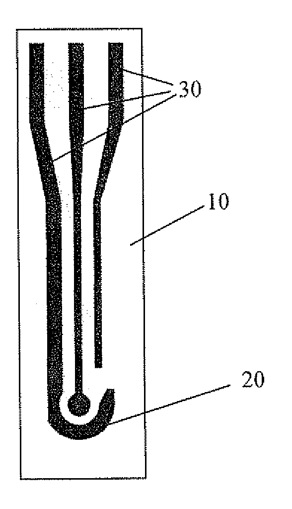 Method and electrochemical sensing strip with screen-printed three electrodes for determining concentration of dissolved oxygen in a solution