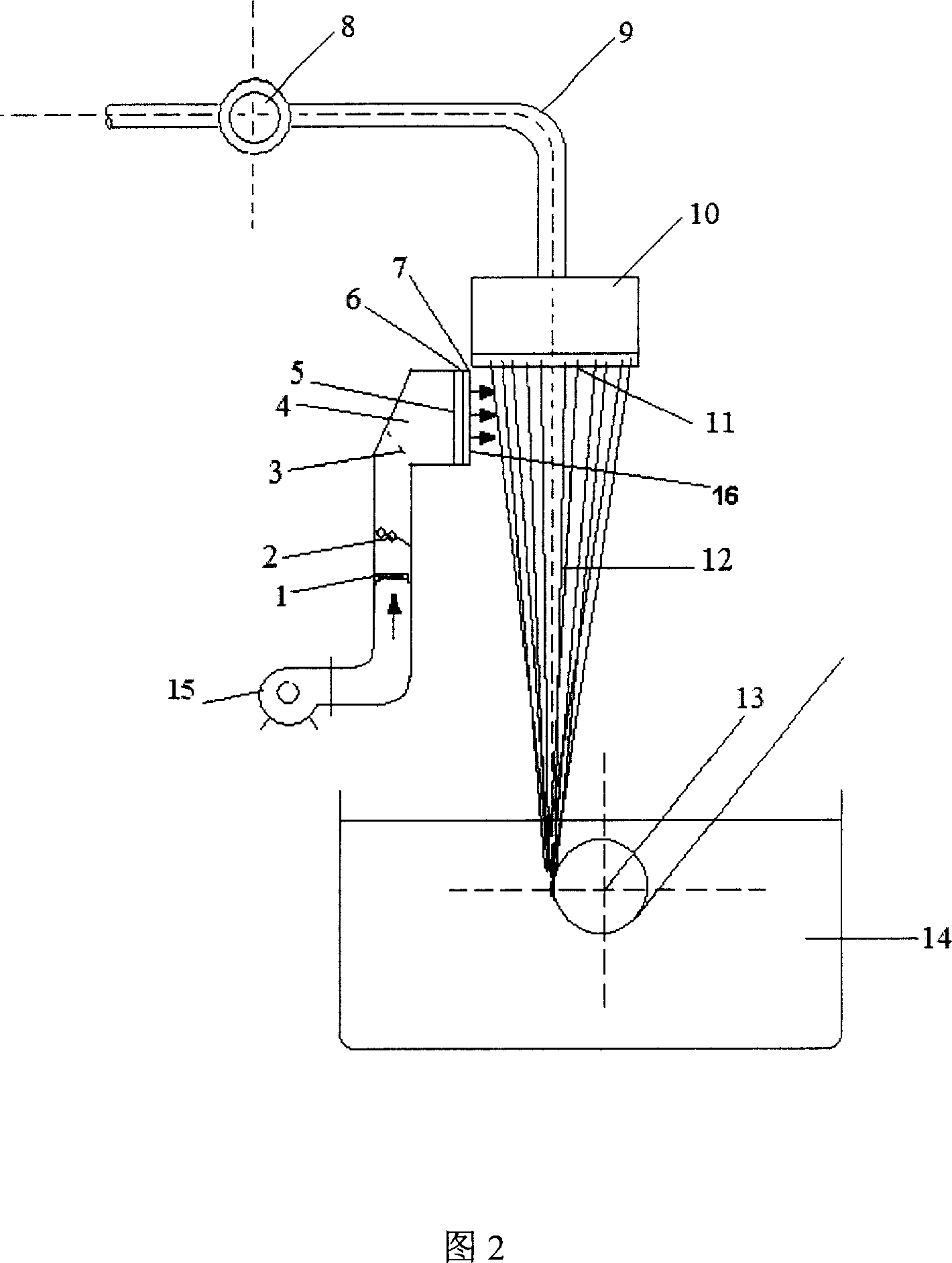 Cooling device and cooling method of solvent method cellulose fiber spinning