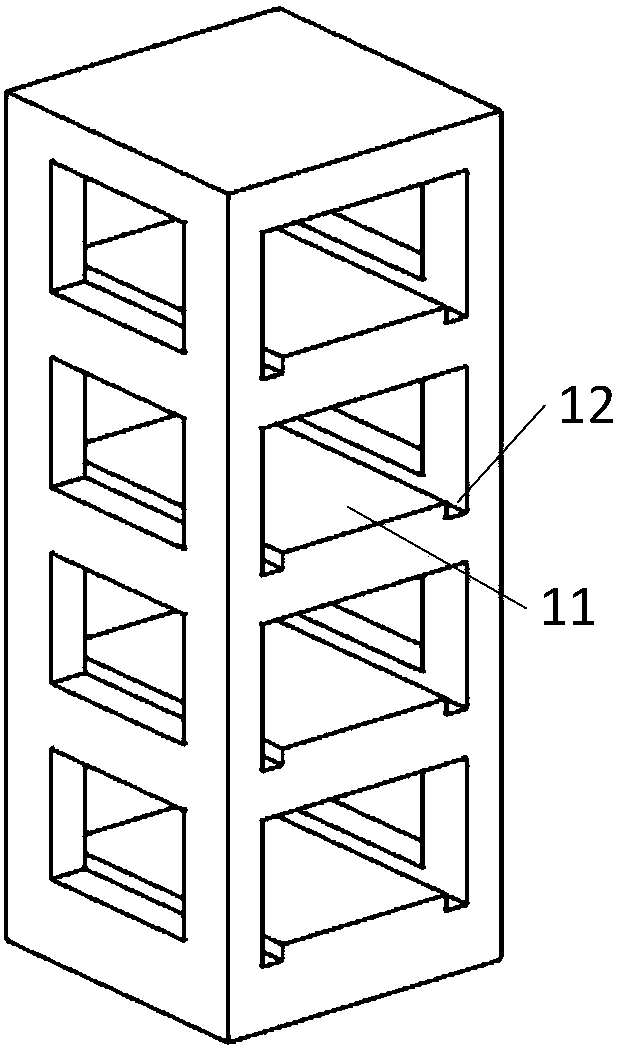 Tower-type parking garage used for building site