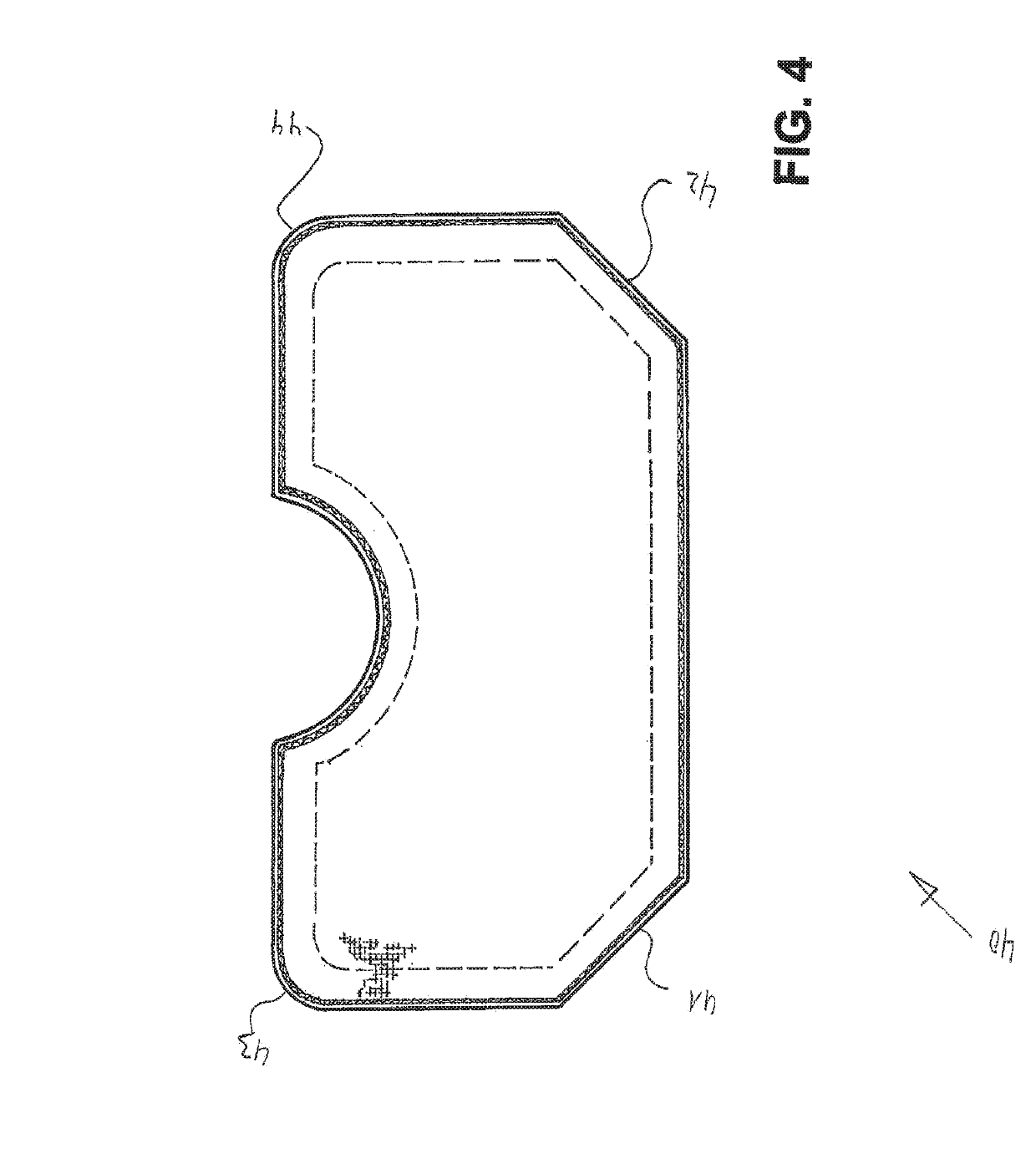 Wound care article having a substantially polygonal or ellipsoid main surface and at least one recess arranged on one side