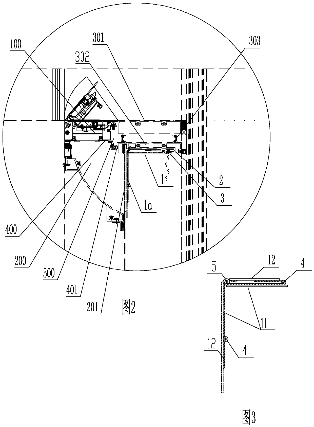 Curtain wall smoke-proof ventilation device