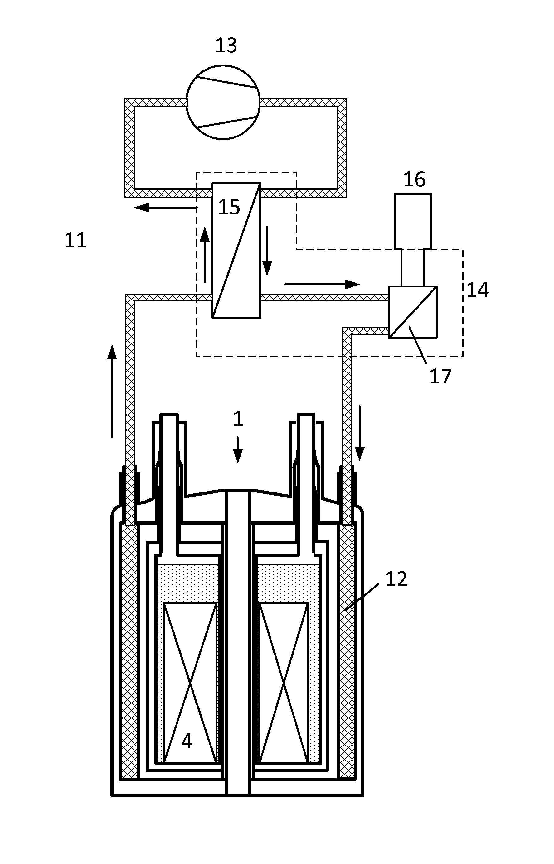 Method for reconfiguring a cryostat configuration for recirculation cooling