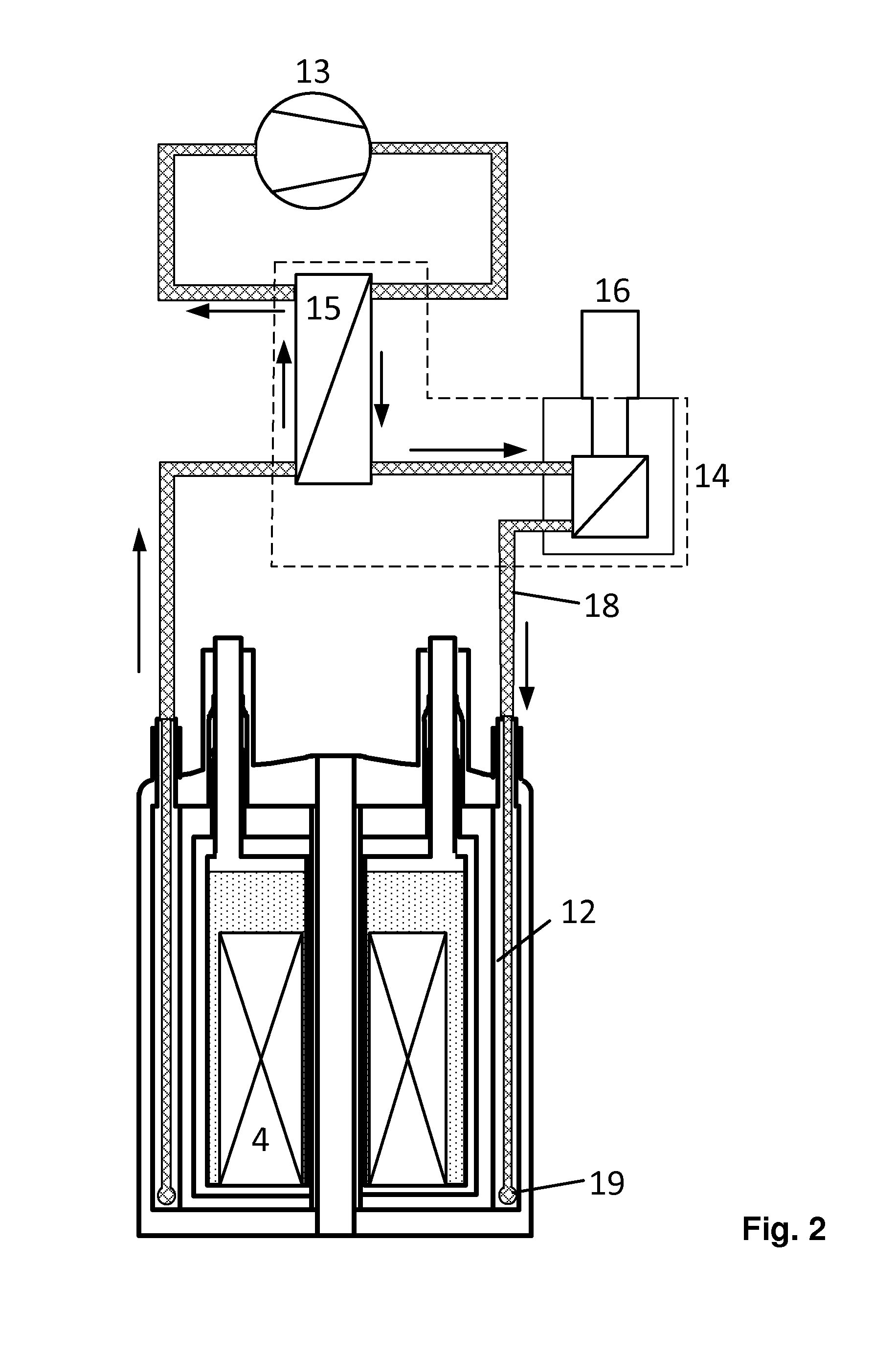 Method for reconfiguring a cryostat configuration for recirculation cooling
