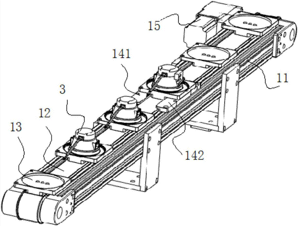 Automatic down lamp conveying, locating and clamping device
