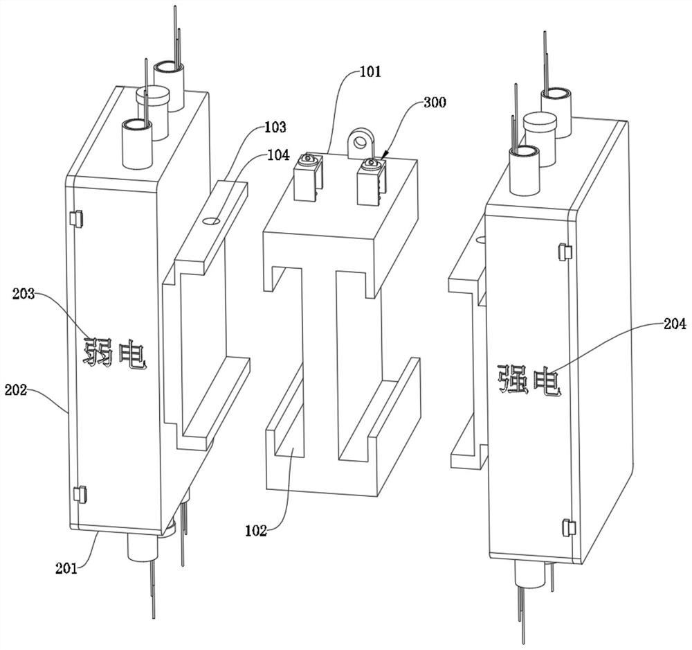 Wiring construction auxiliary device for intelligent multifunctional lamp post system