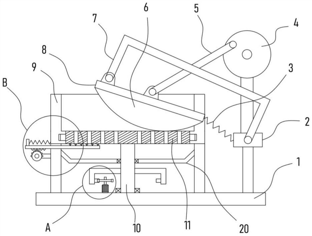 A kind of rolling cutting type thinning device for chemical raw material processing