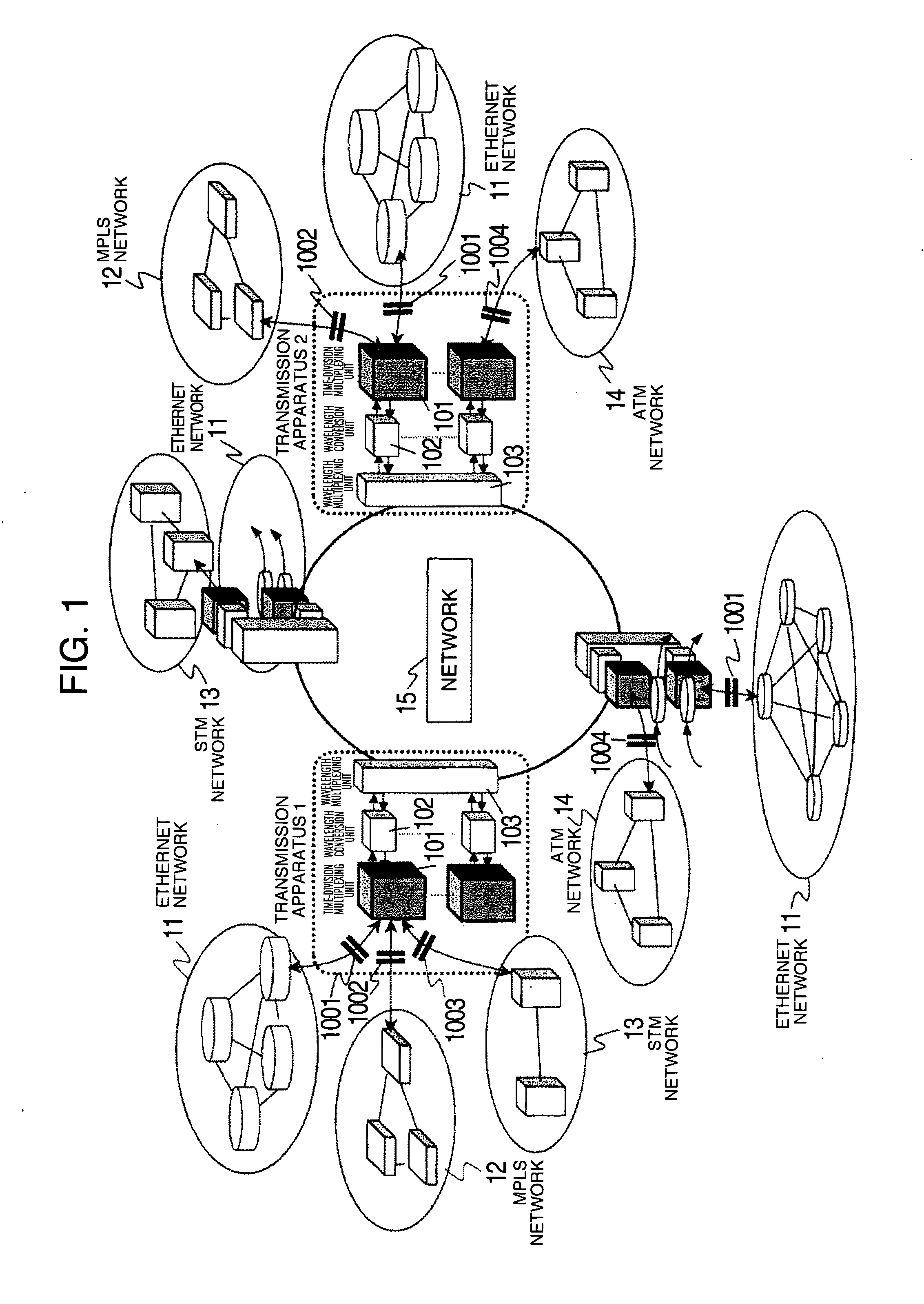 Multiplexed optical signal transmission apparatus