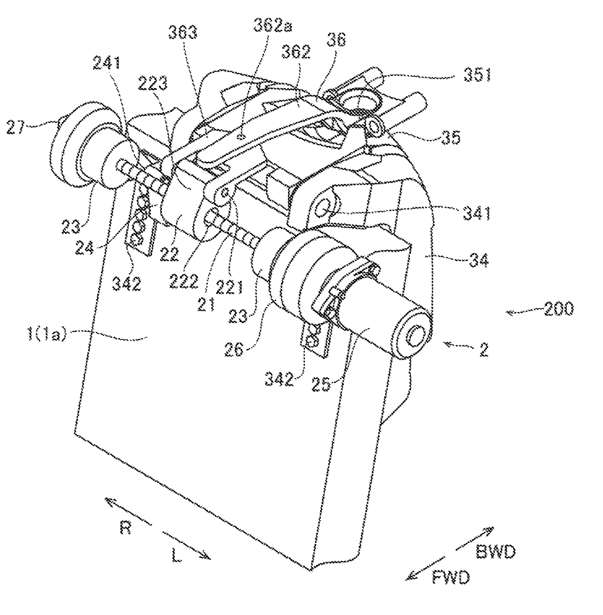 Steering apparatus of outboard motor and outboard motor boat