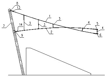 Non-bracket cable truss construction method for lifting entire body by obliquely drawing fixed jack