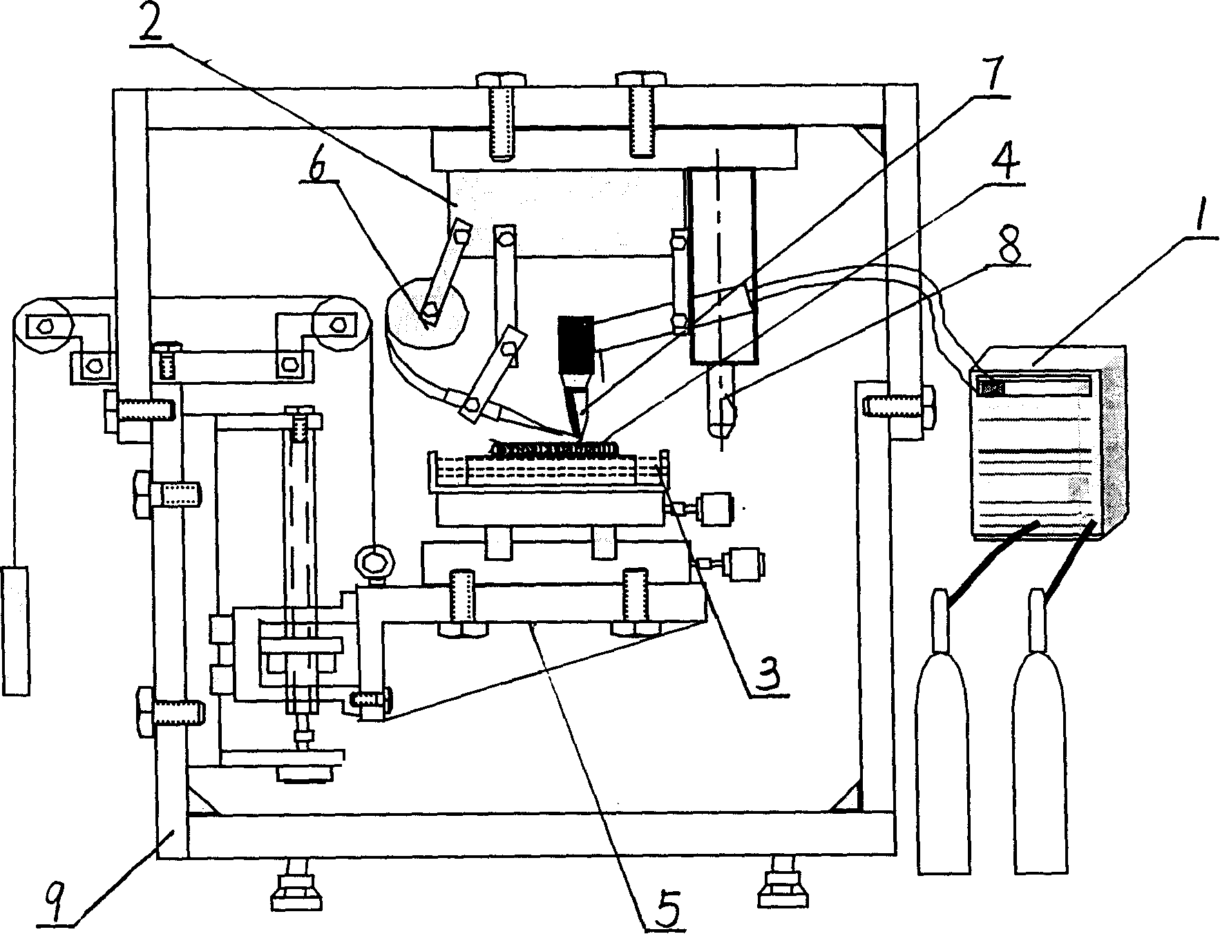 Directly and fast forming method and device for polymetal based on welding amassed