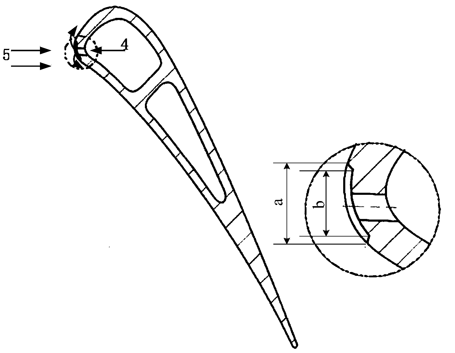 Turbine blade with leading-edge concaved cavity
