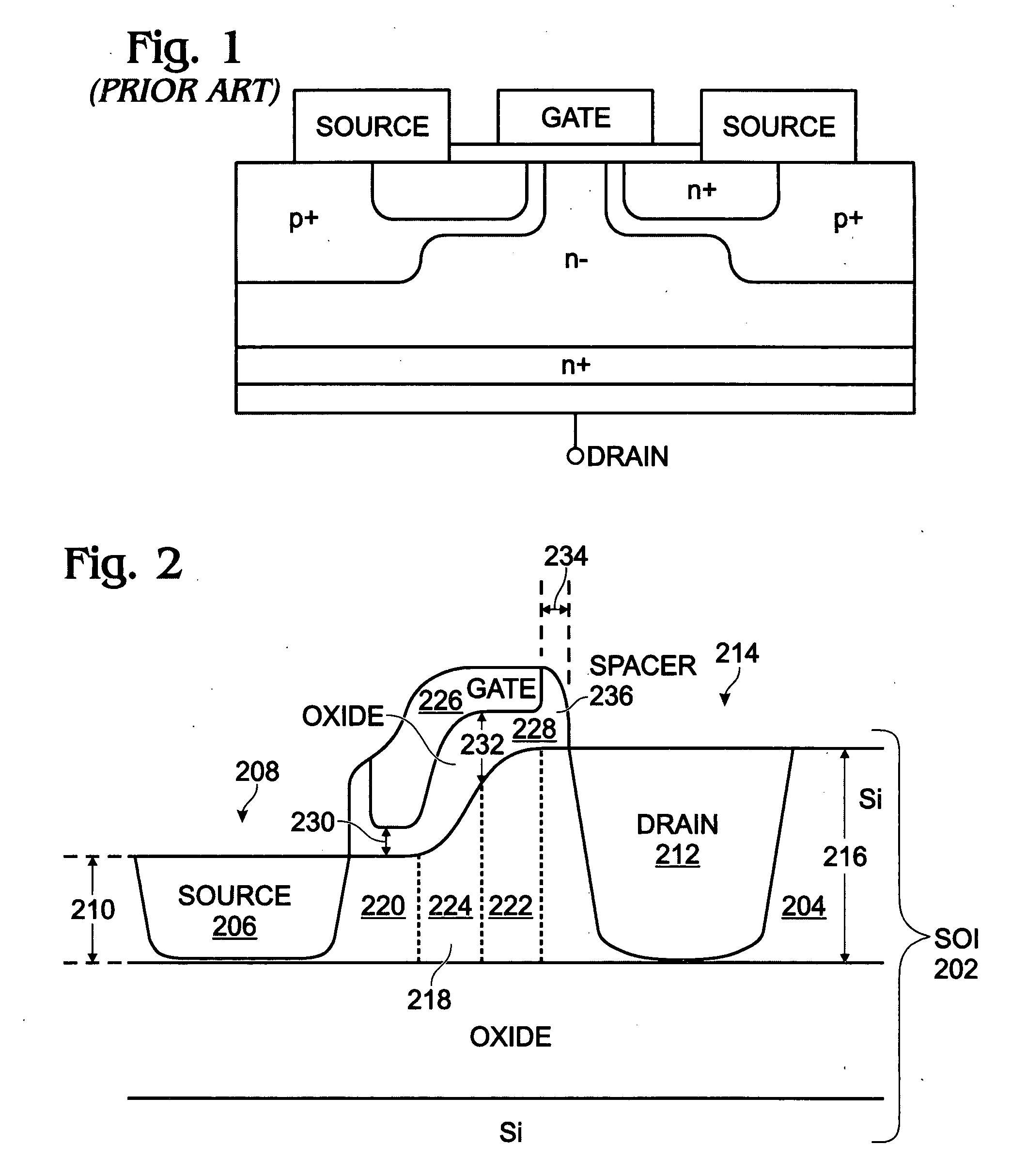 Thin silicon-on-insulator double-diffused metal oxide semiconductor transistor