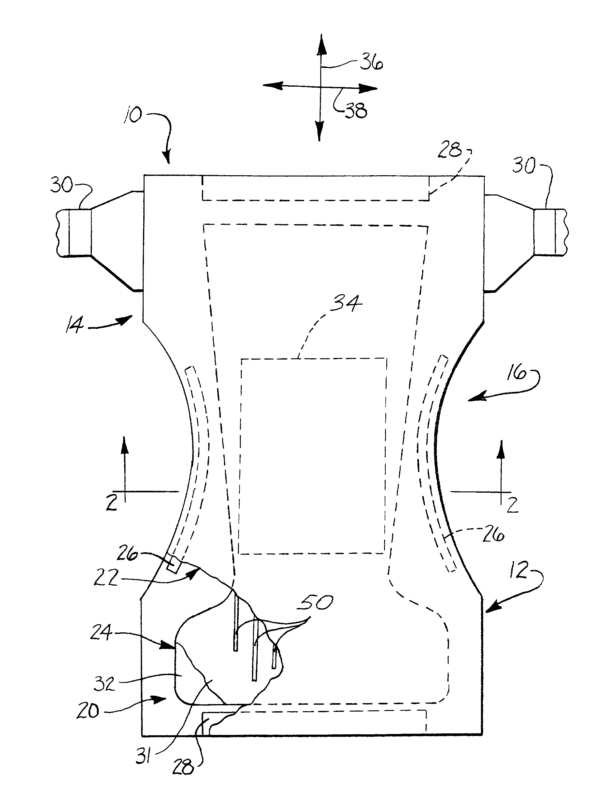 Absorbent articles with absorbent pad gapping