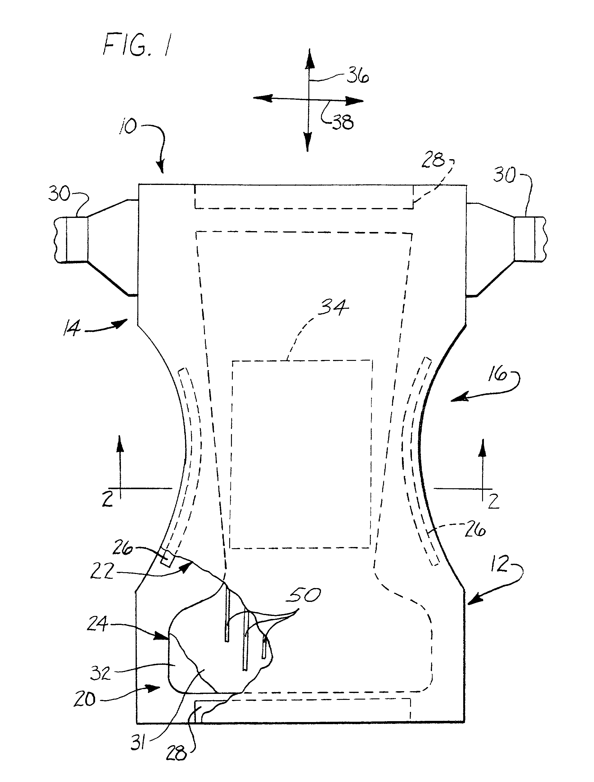 Absorbent articles with absorbent pad gapping