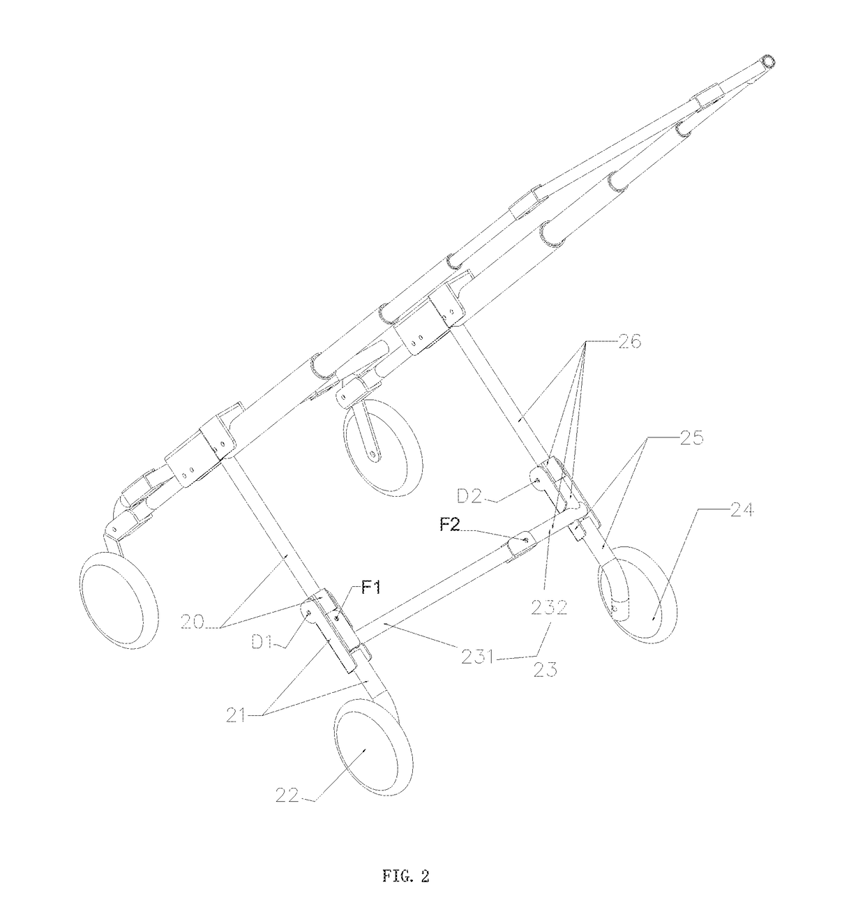 Stroller capable of being folded twice