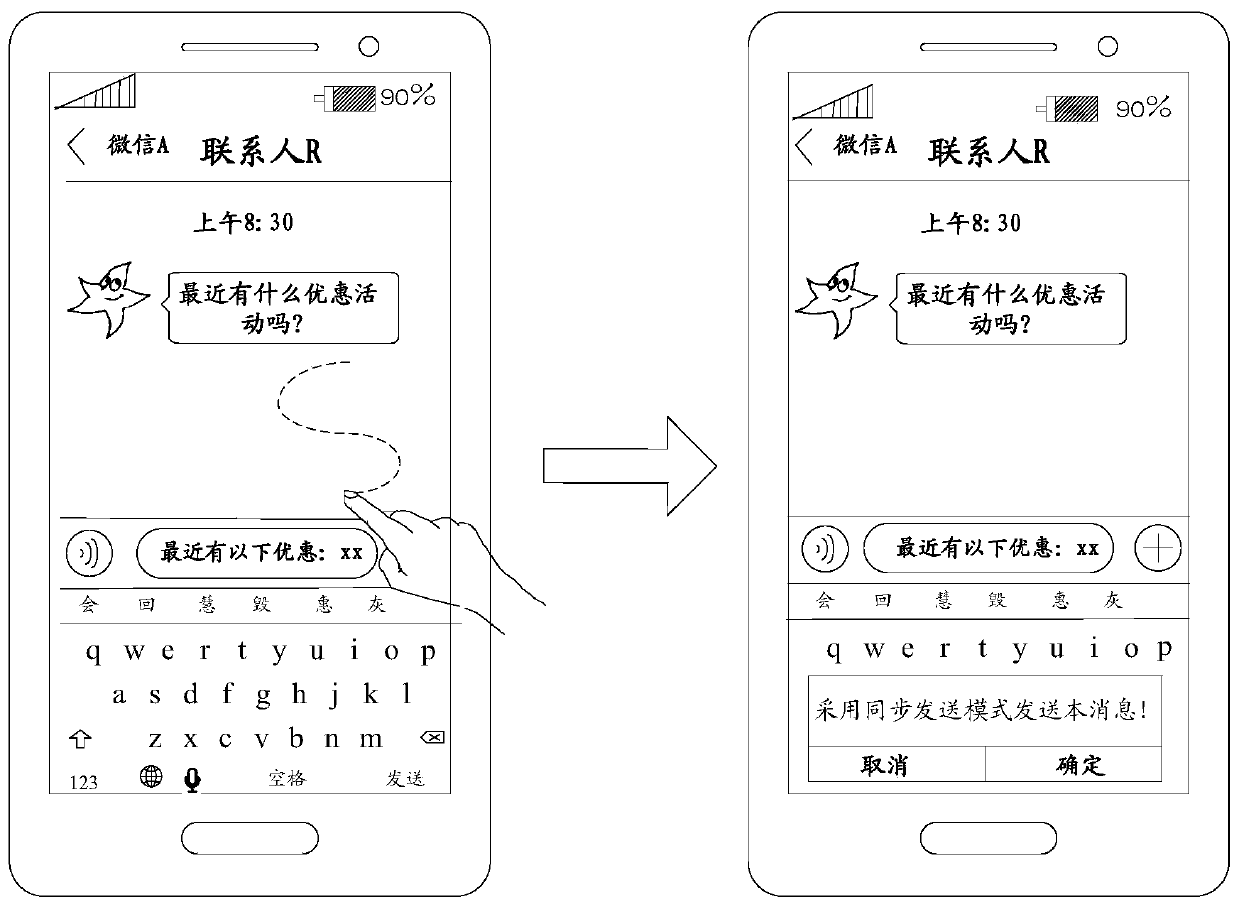 Application message processing method, device and mobile terminal