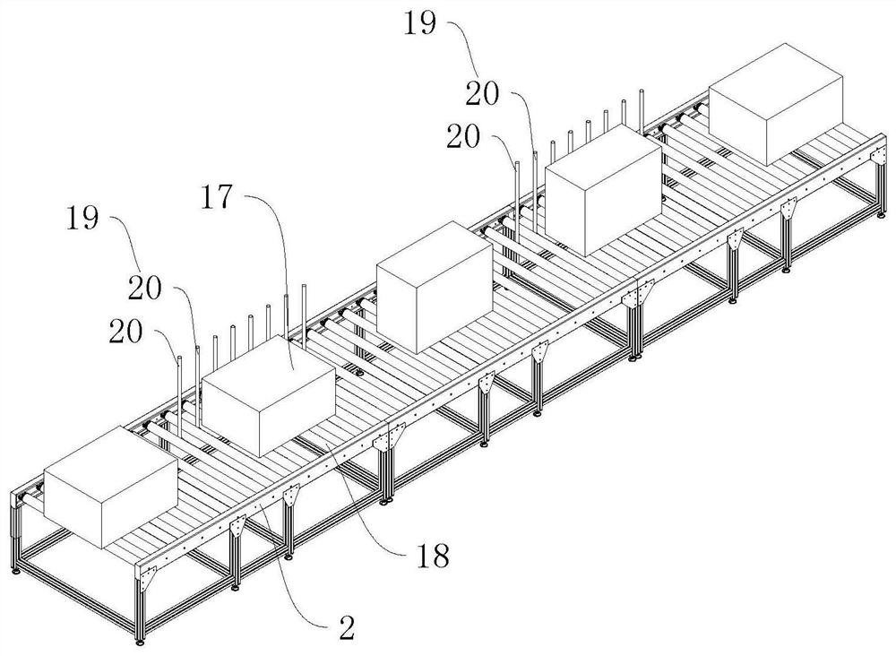 Automatic material overturning device for electron beam irradiation production and turnover treatment system