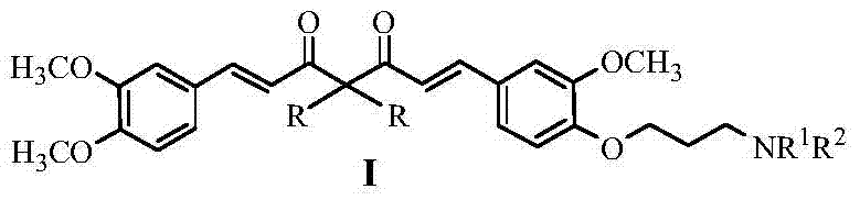 Curcumin analogue and its preparation and application