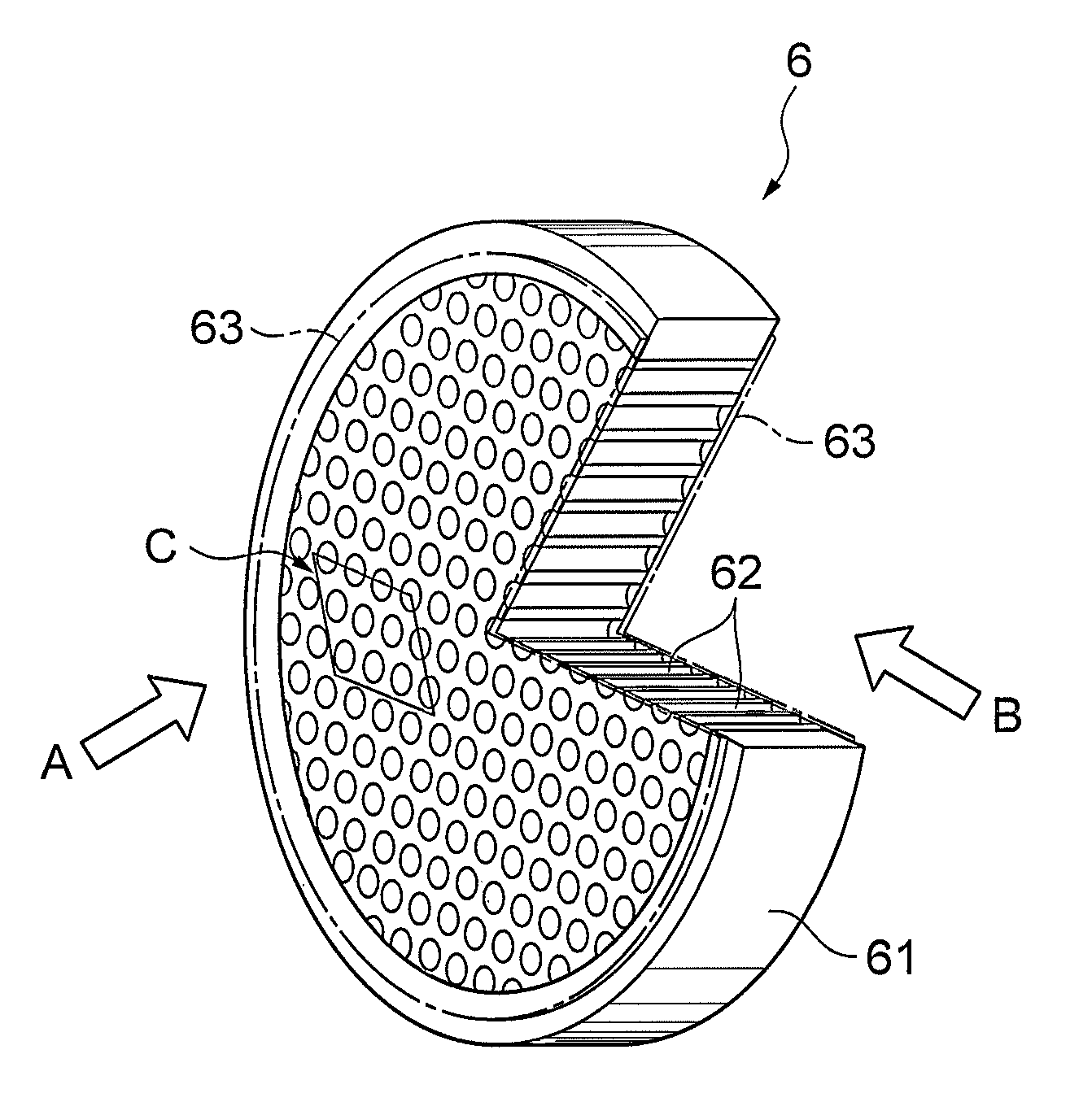 Microchannel plate having a main body, image intensifier, ion detector, and inspection device