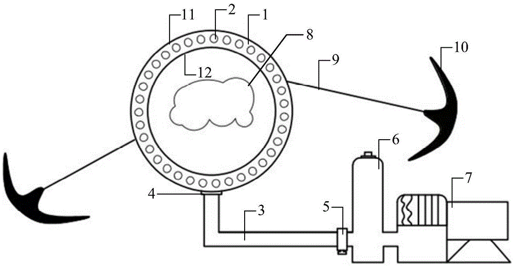 Method and device for oil containment by air curtain