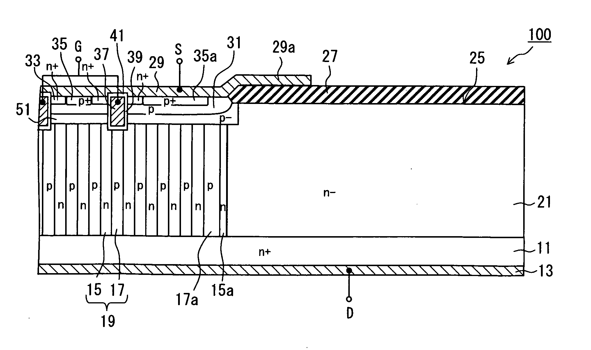 Seminconductor device having P-N column portion