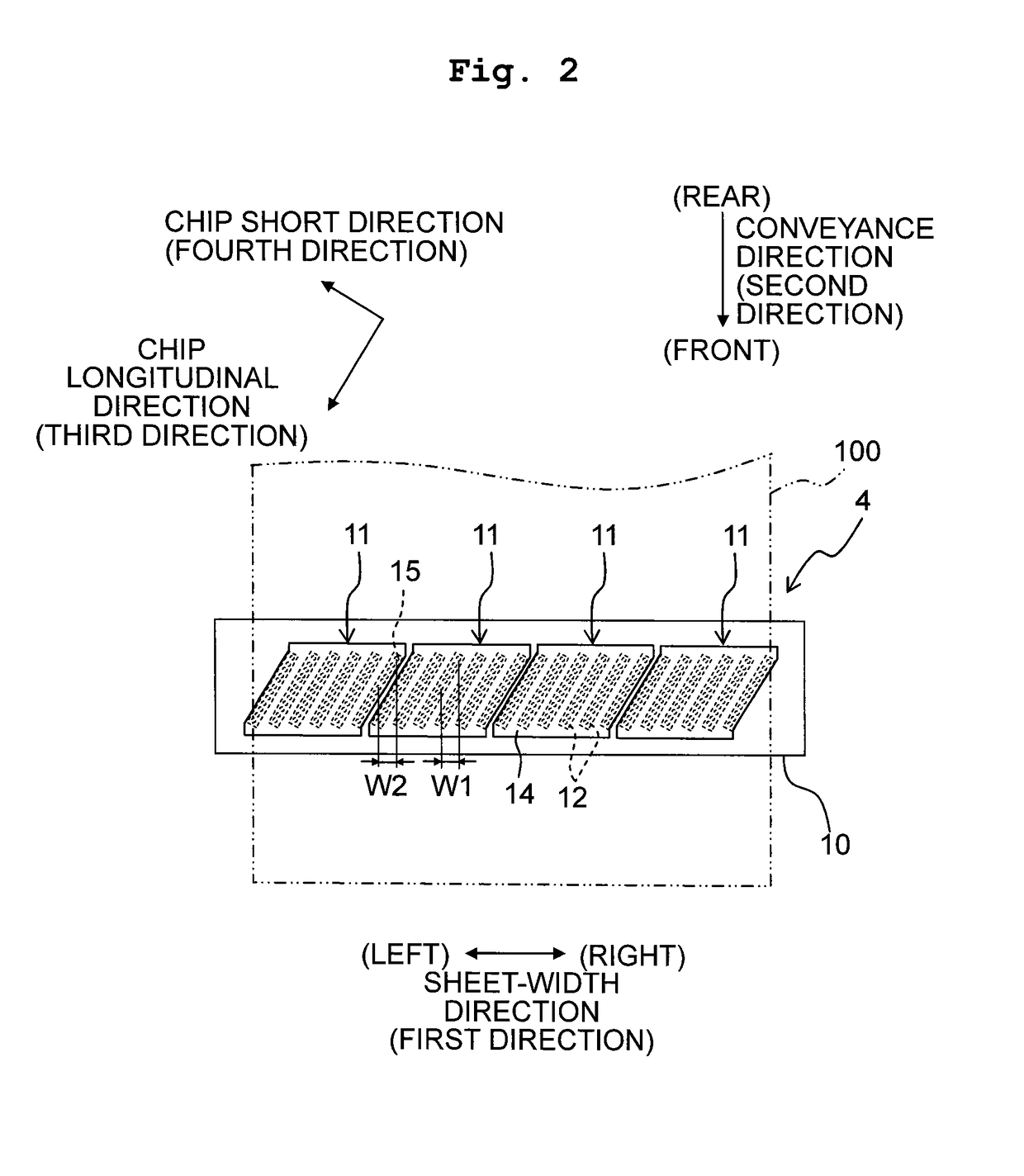 Head unit having nozzle chips arranged side by side and liquid jetting apparatus including the same