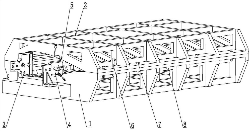 Heating curing closing mold for glue joint of middle wing of unmanned aerial vehicle and middle wing assembling method