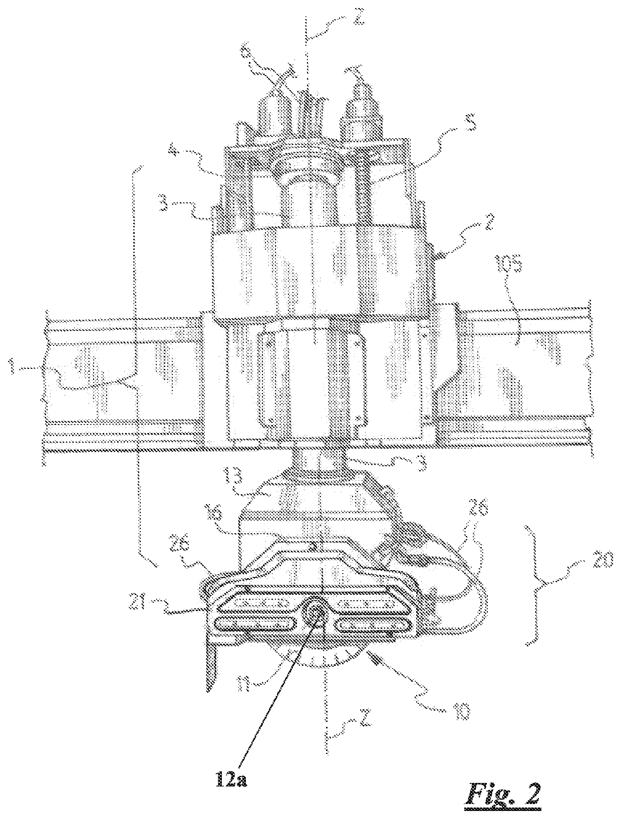 Tool-holder unit of a machine for machining block or slab materials, machine including such unit and method for machining block of slab materials