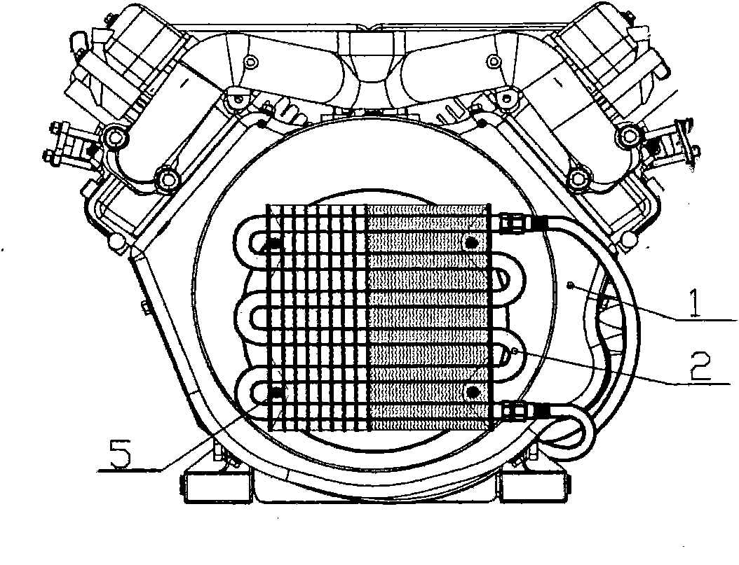 Novel engine oil cooling system externally equipped with condenser at air inlet of air-cooled engine