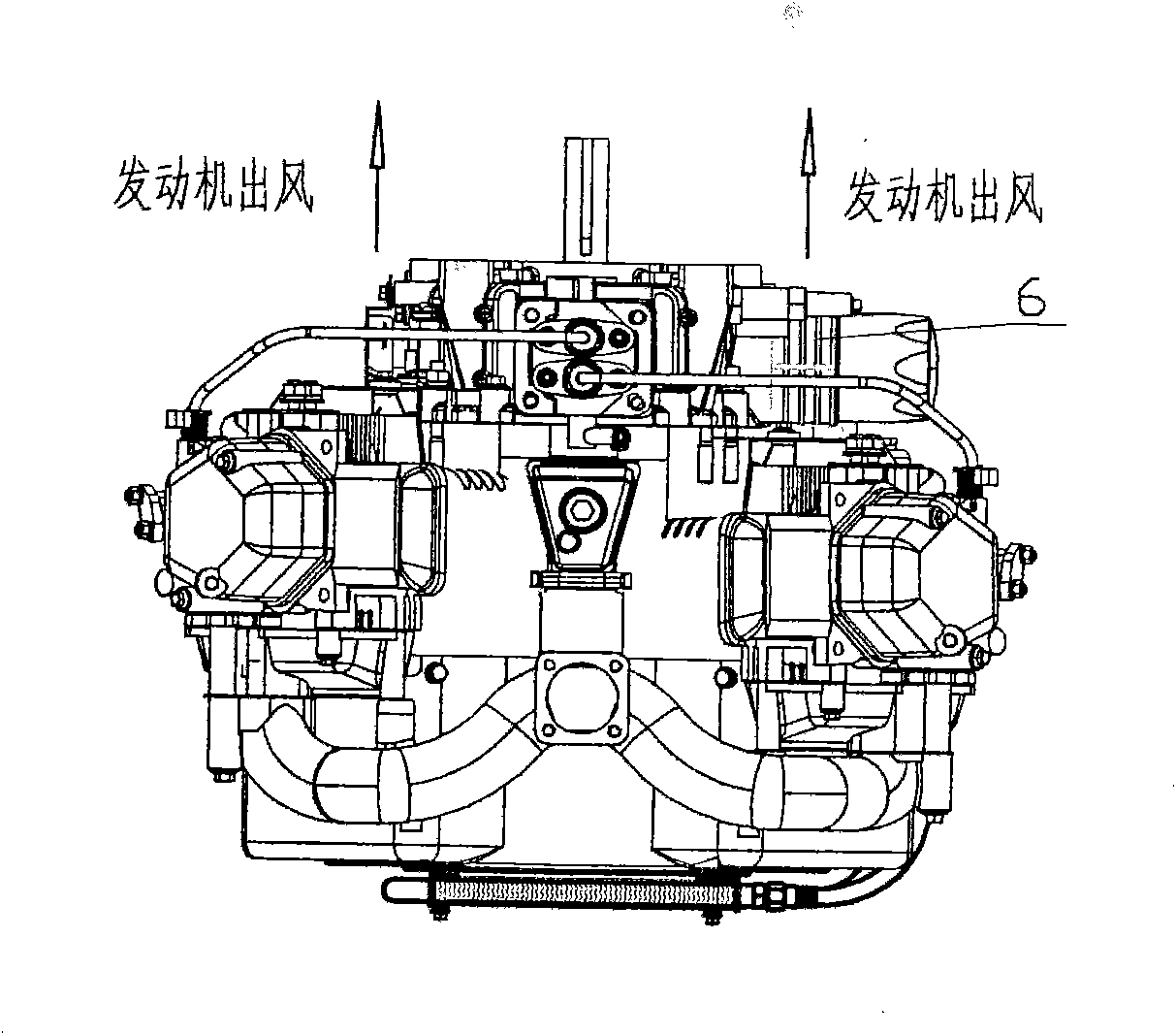 Novel engine oil cooling system externally equipped with condenser at air inlet of air-cooled engine