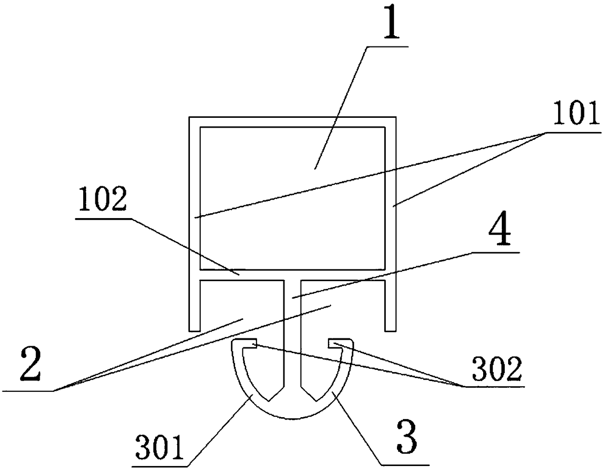 Cambered surface mortise and tenon flower box opening sectional material component