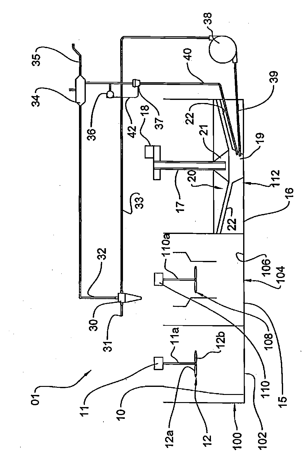 Ballast flocculation and sedimentation water treatment system with simplified sludge recirculation, and process therefor