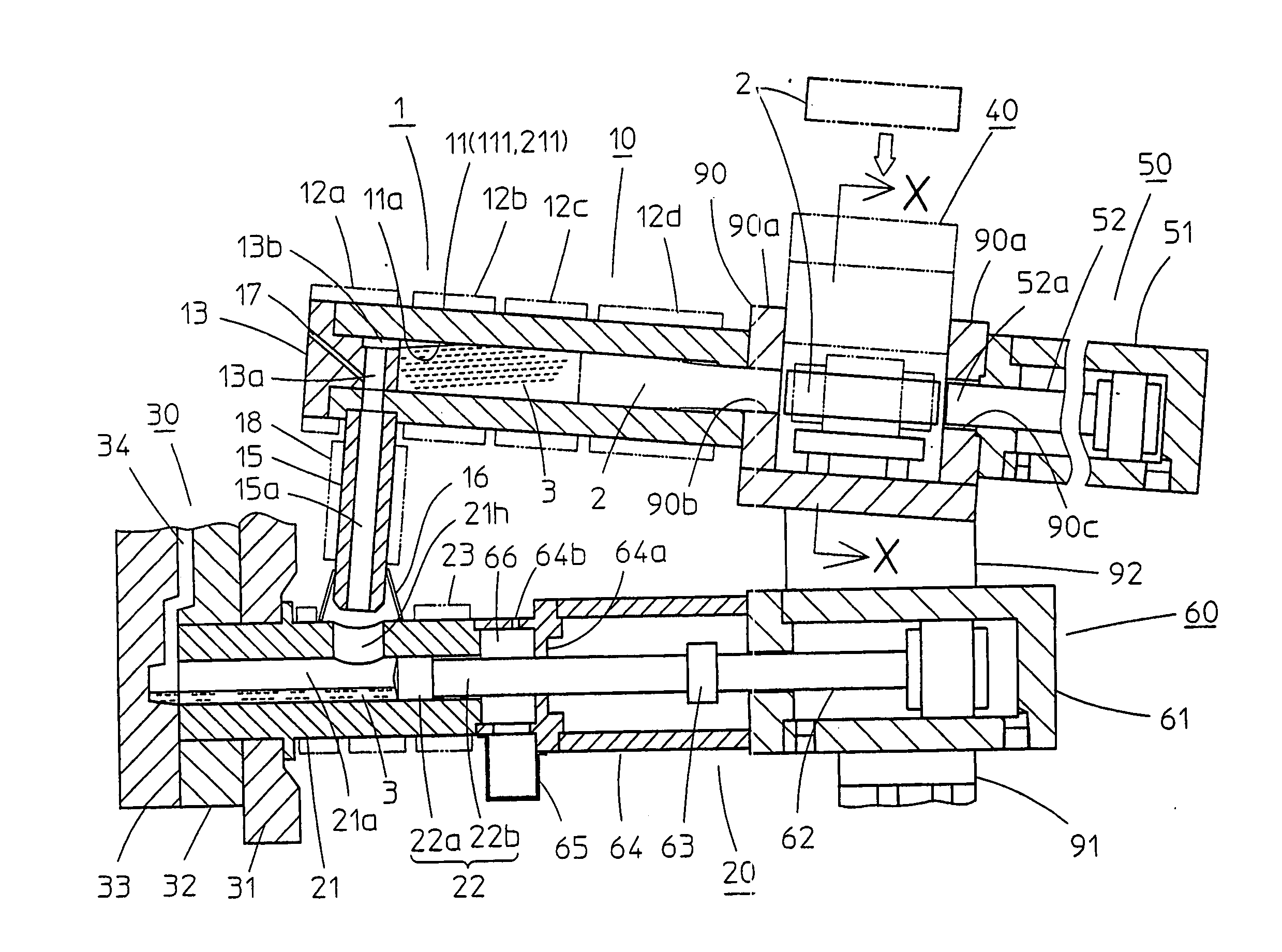 Injection apparatus in cold chamber die casting molding machine and measuring method used therein