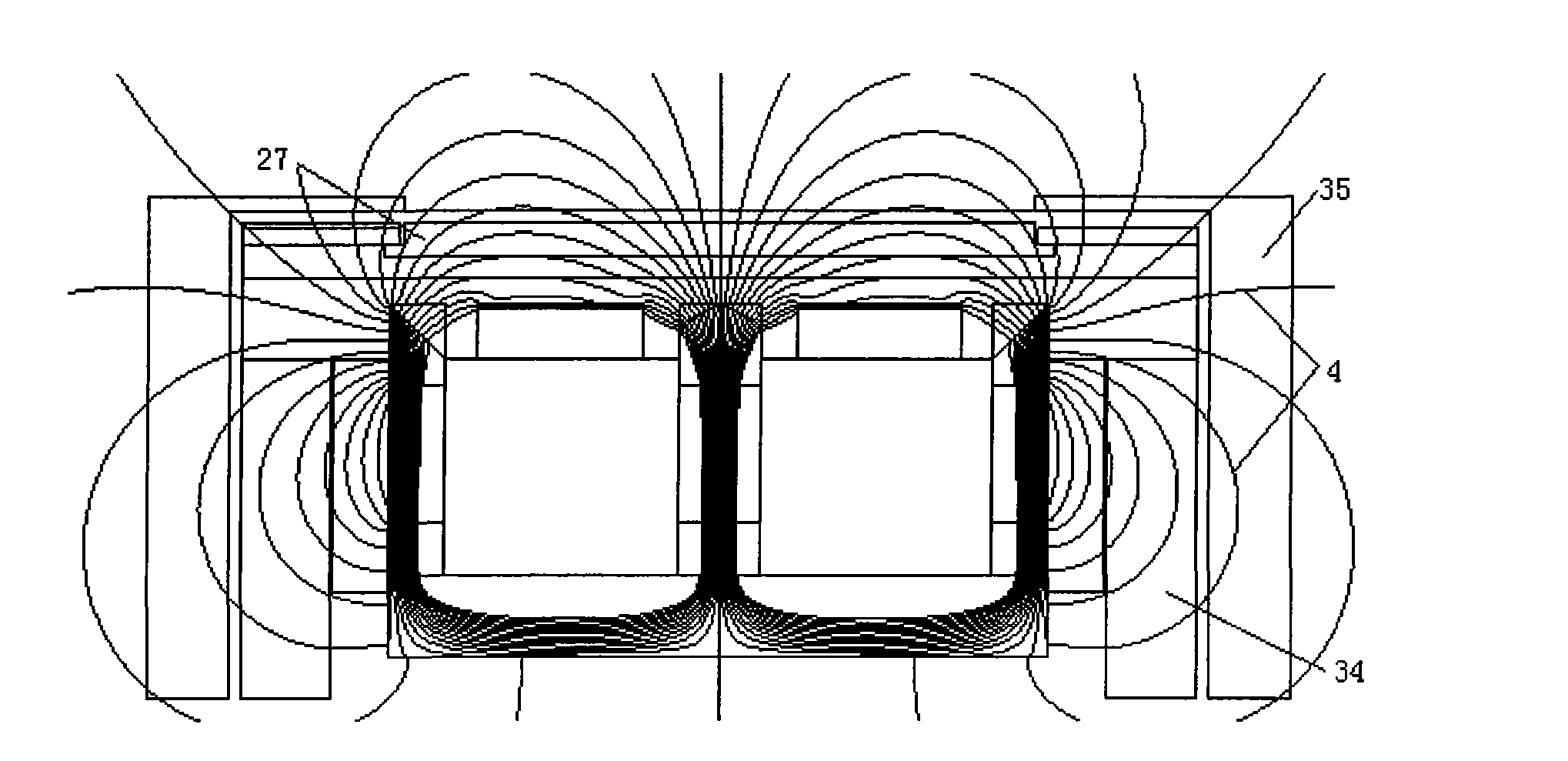 Rectangle plane magnetron sputtering cathode