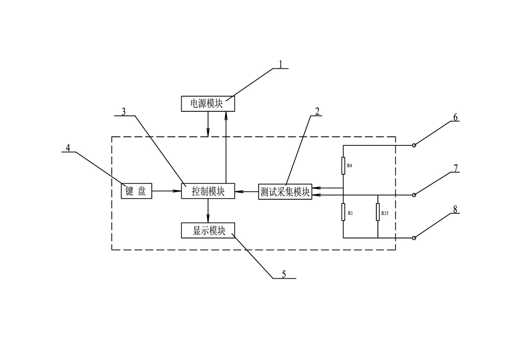 Measuring device for measuring capacitance in parallel capacitor bank