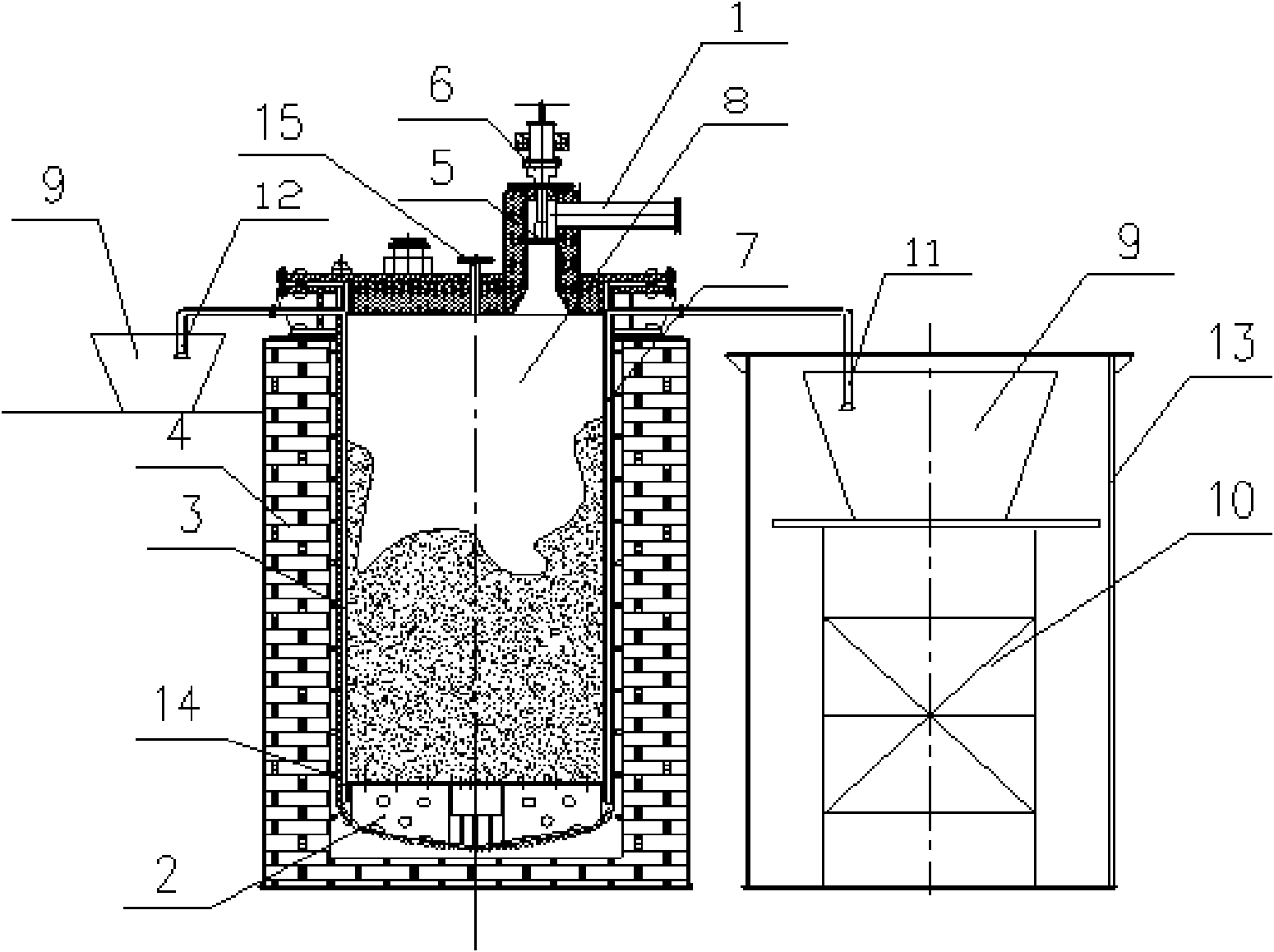 Double-magnesium chloride pipe reactor for production of sponge titanium and production method of sponge titanium
