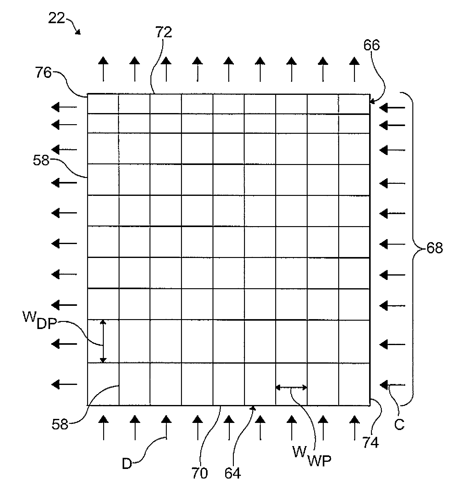 Fuel cell system having a fluid flow distribution feature