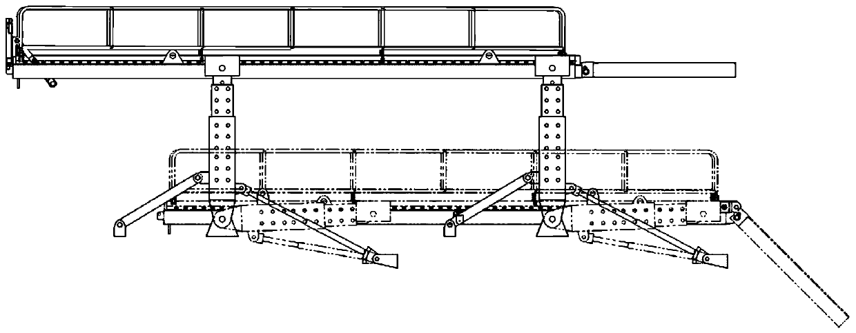 End underframe lifting device for automobile-container dual-purpose concave-bottom transport vehicle