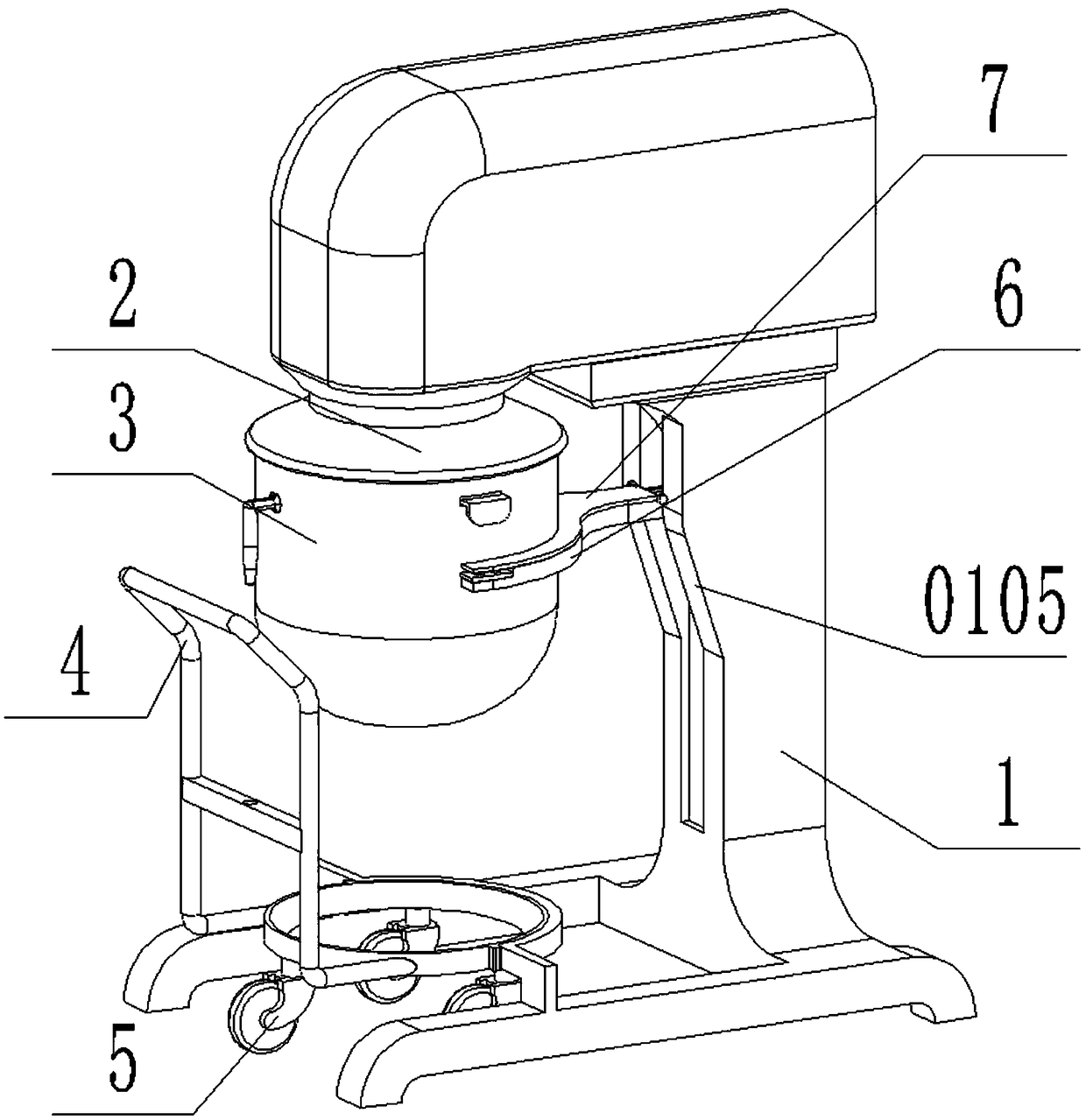 Dough mixer device for food processing