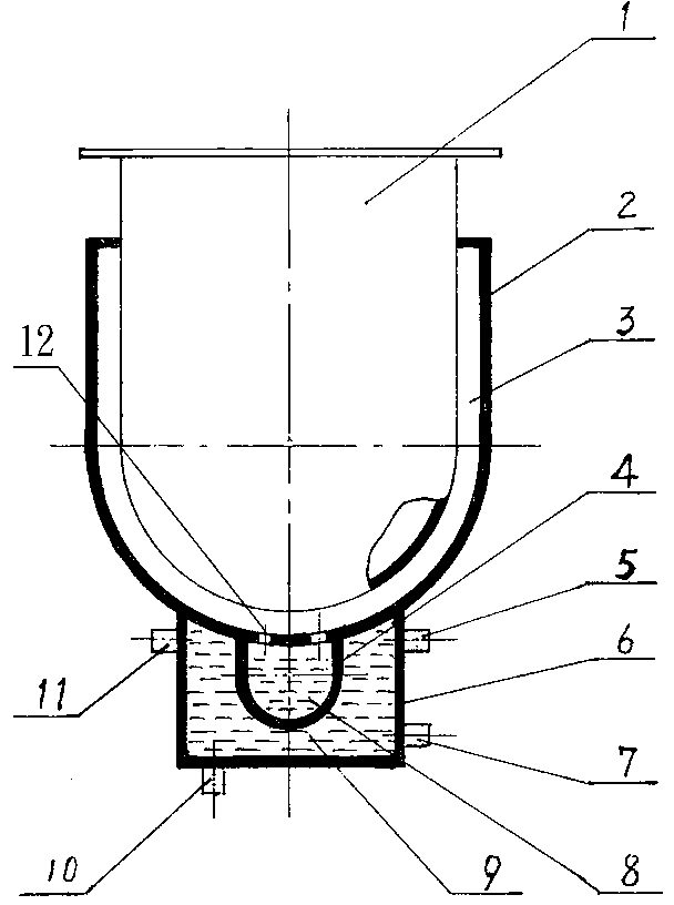 Internally partitioned gravity-assisted heat pipe heat transfer mechanism