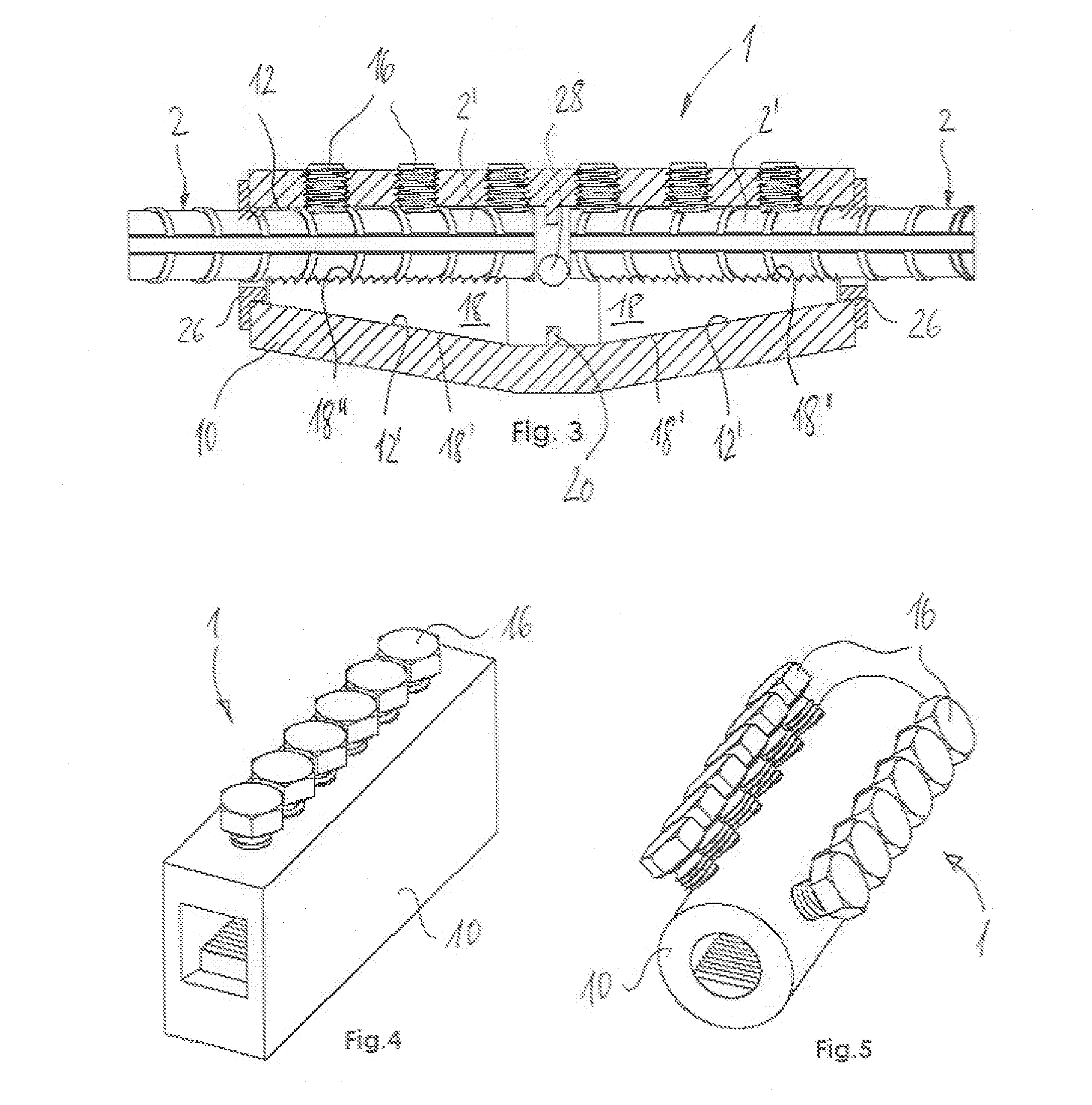 Device for connecting bars end-to-end