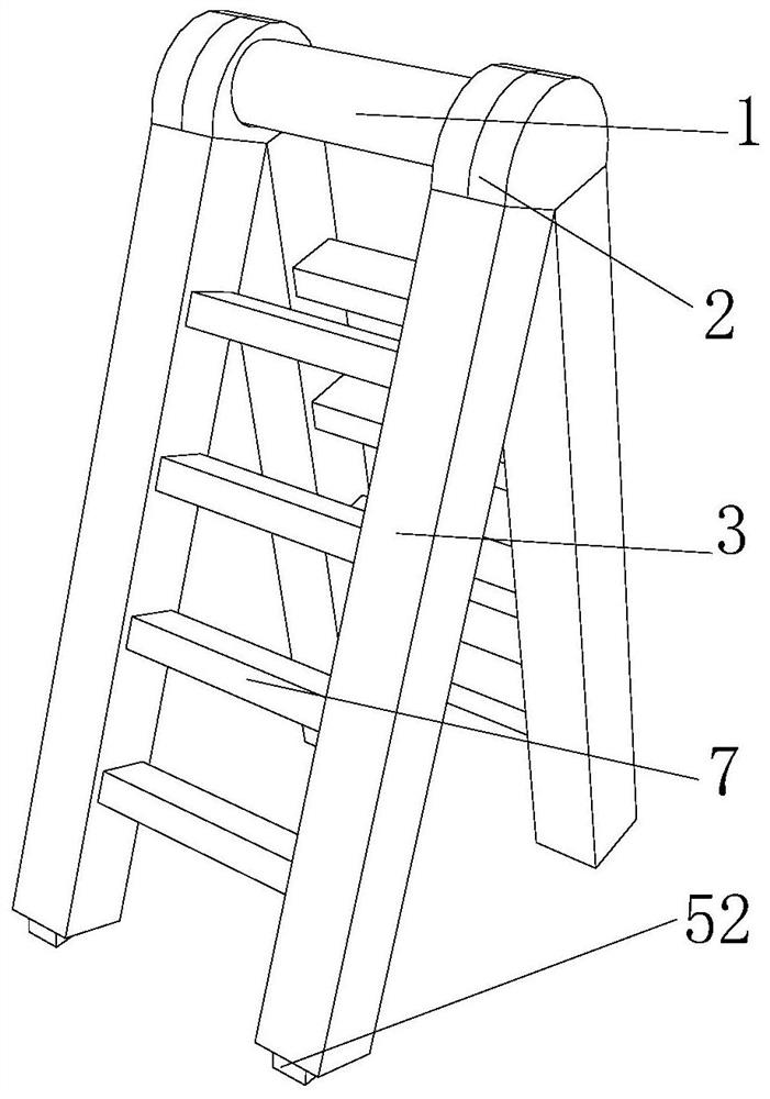 Herringbone ladder convenient to move