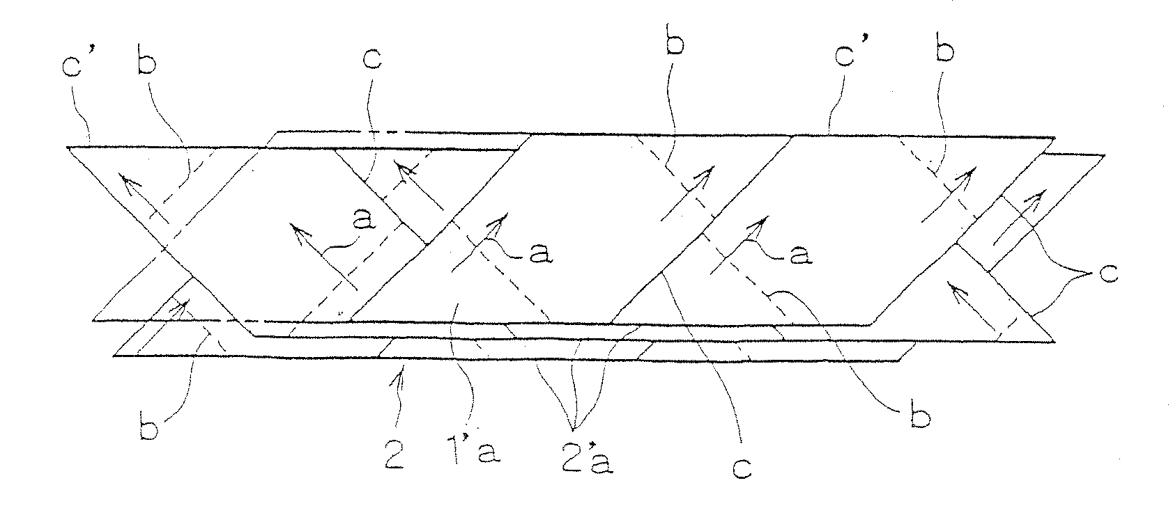 Oblique veneer laminated material and method of manufacturing the same