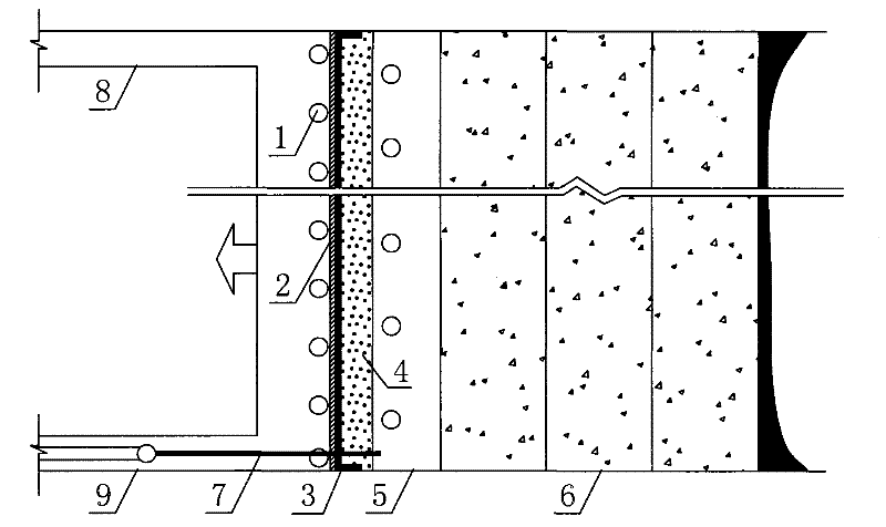 Mined out space dam-type filling method