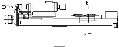 A rock drilling jib structure with one arm and two drills