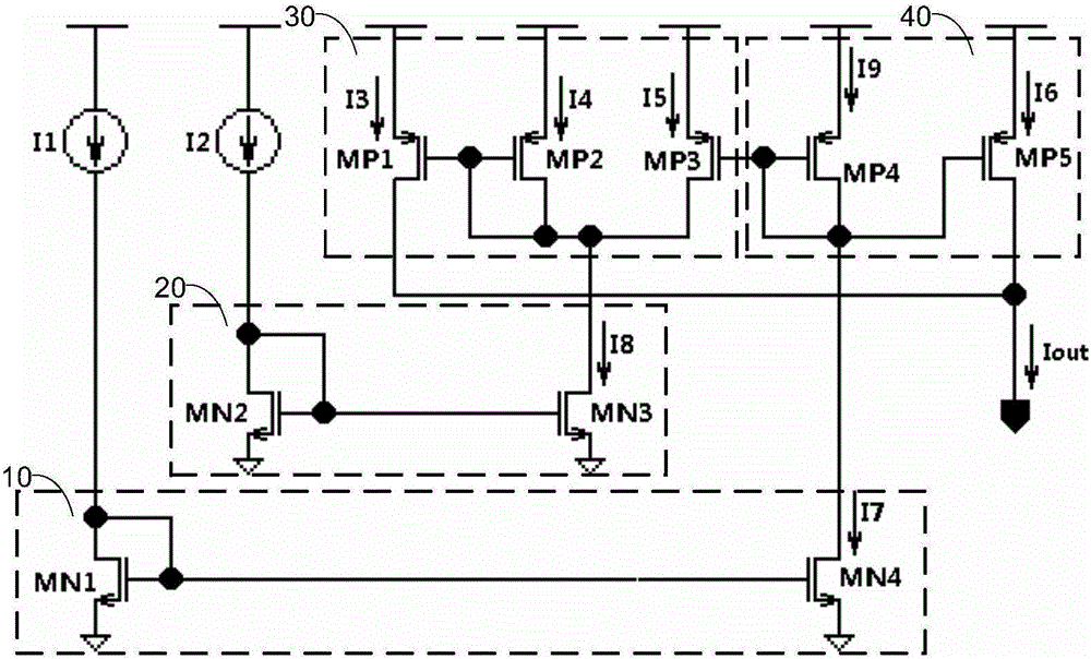 Current mode circuit of maximum current value
