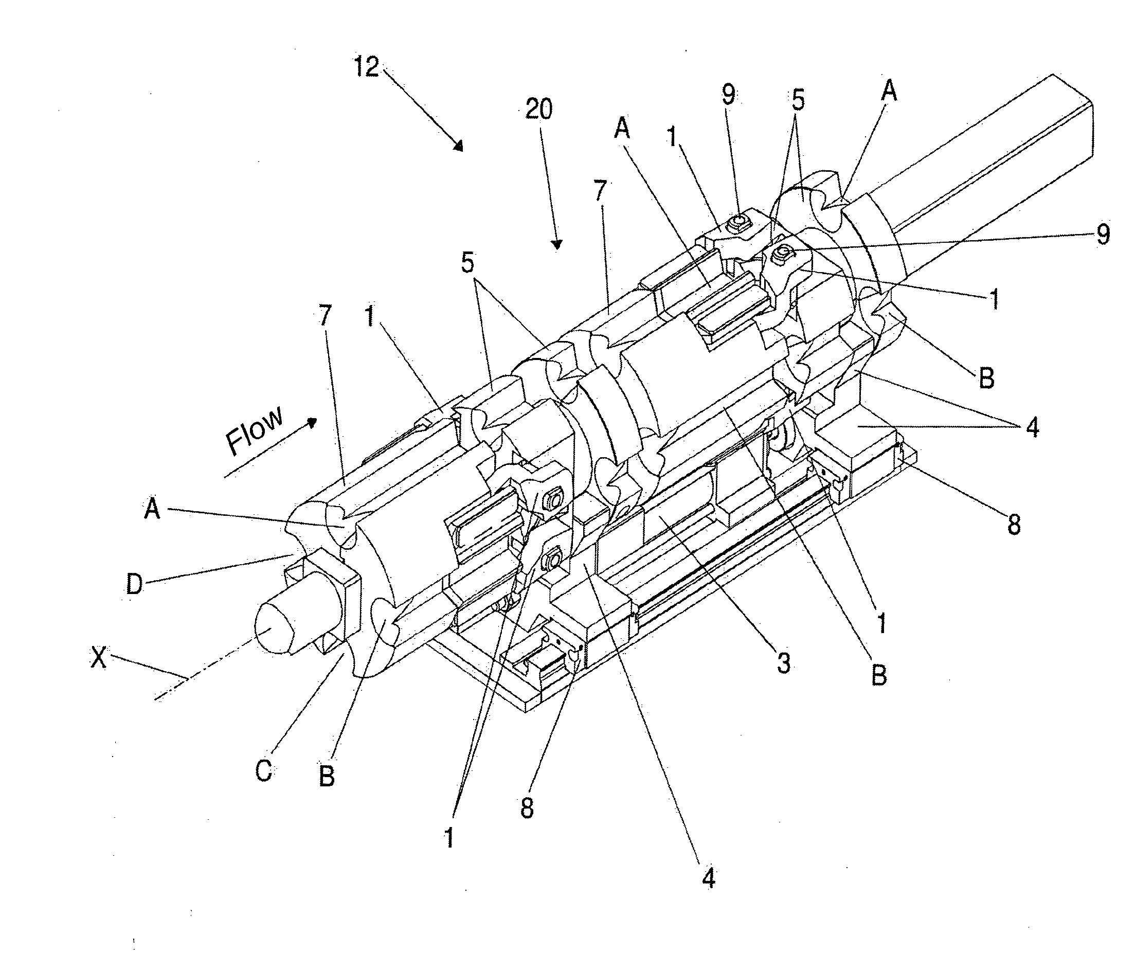 Bar unloading apparatus of the revolver type provided with braking device